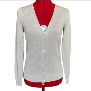 Banana Republic Metallic Gold Silk Blend Cardigan